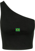 Creep Brazil One Shoulder Top – Mini Flag Edition