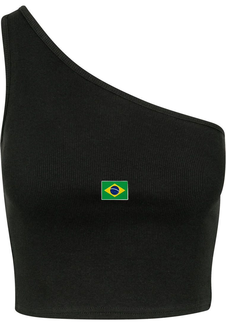 Creep Brazil One Shoulder Top – Mini Flag Edition