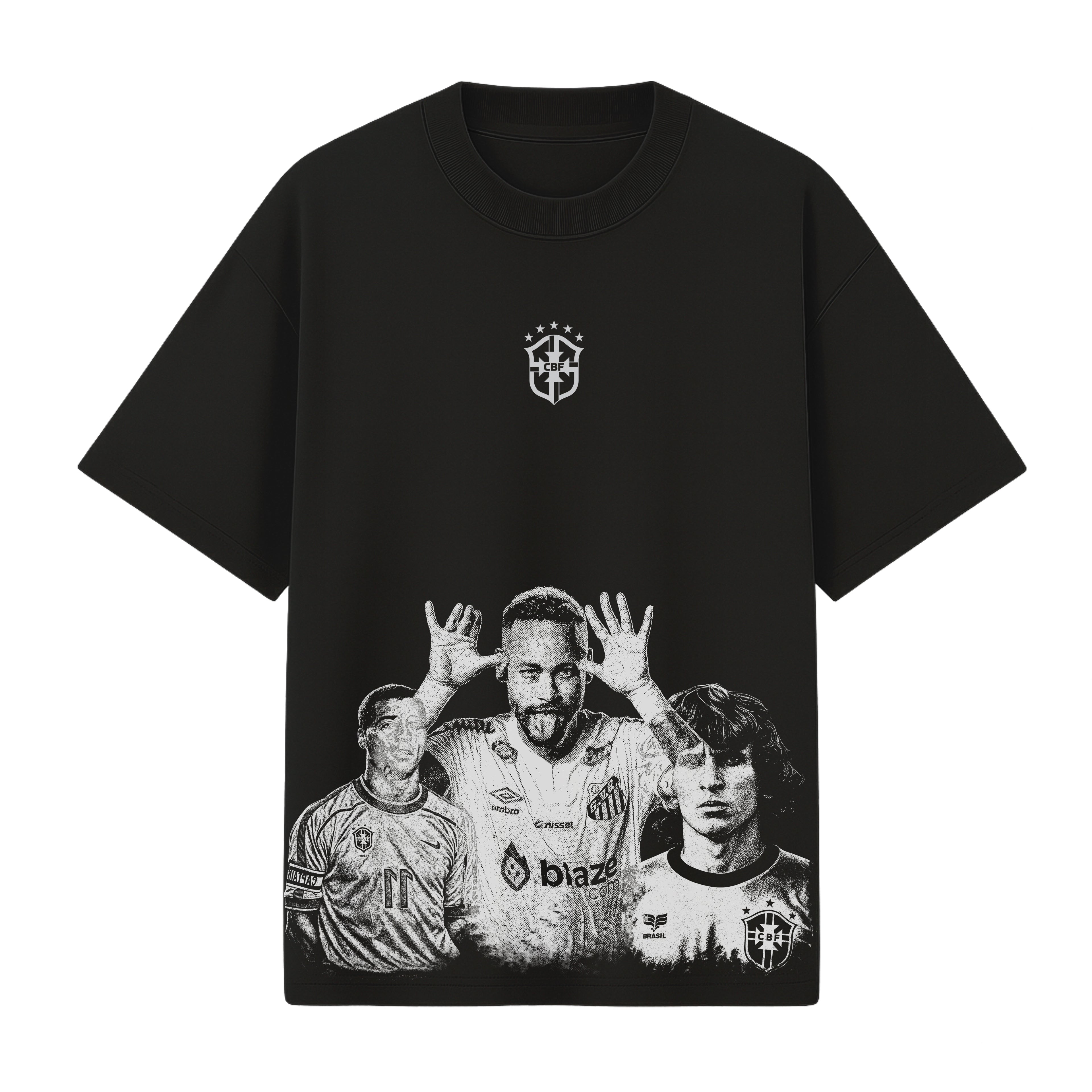 Brazil Inspired Football Tee – Invincible 10 Black